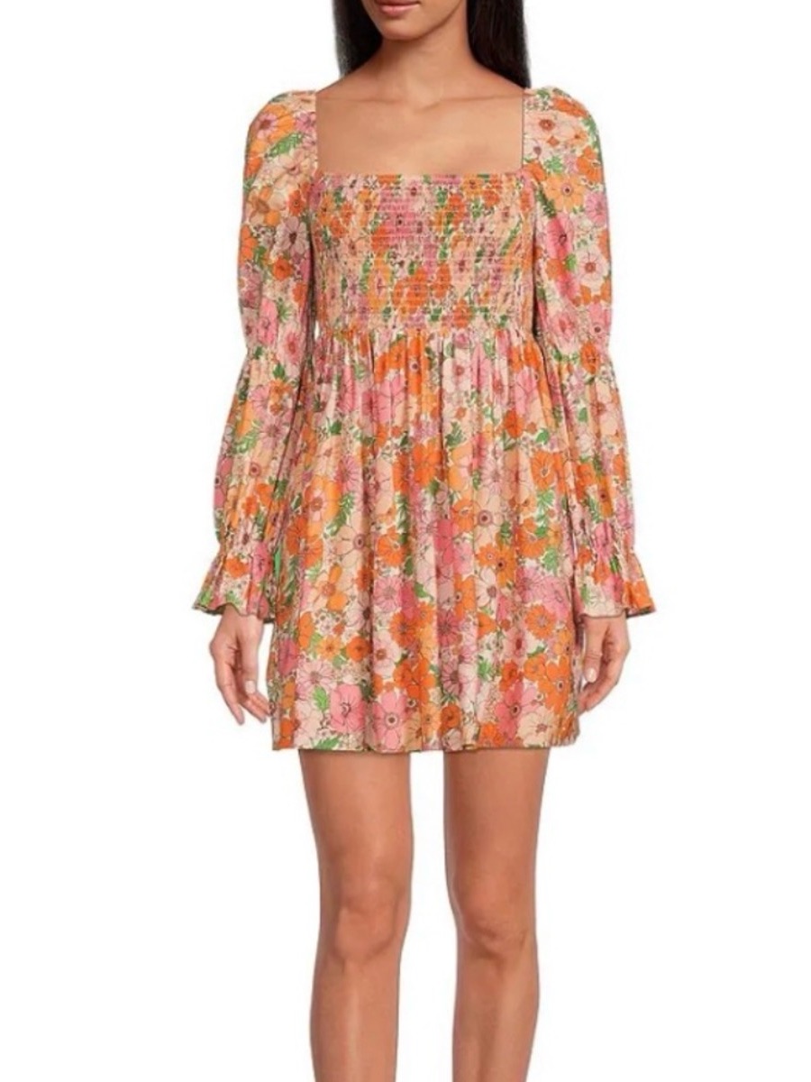 Gianna Bini Jade Floral Smocked Mini Dress